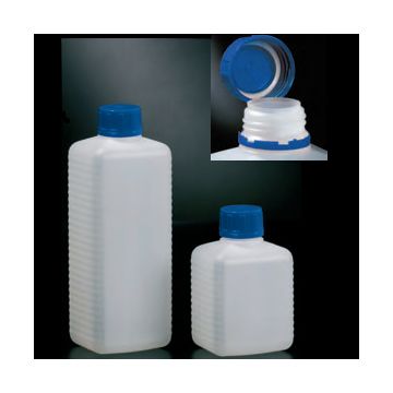 Botellas en polietileno con tapón precinto azul