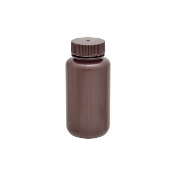 Amber wide mouth round bottle HDPE