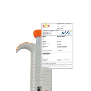 Calibration certificate for fixed volume micropipettes