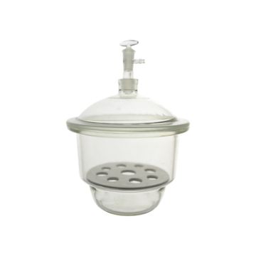 Desecador para vacío con tapa y llave de vidrio Basic Line