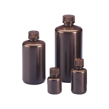 Amber narrow mouth round bottle HDPE