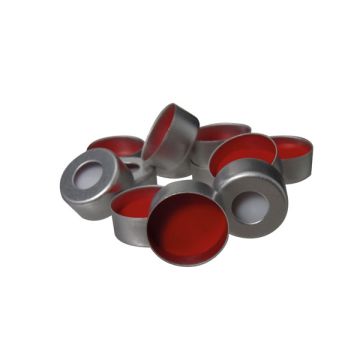 Aluminum crimp cap with septa silicon/PTFE