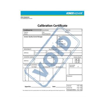 Adam Calibration certificate