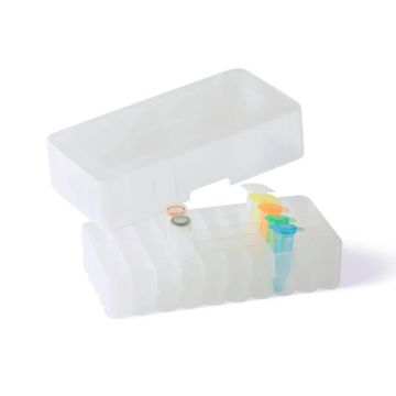 Microcentrifuge Tube Rack with Lid for 50 × 1.5/2.0 ml Tubes, Autoclavable Polypropylene
