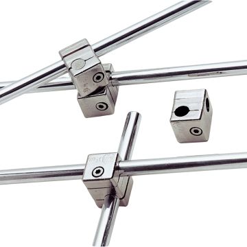 Type P Nickel-Plated Metal Clamp Perpendicular Fixing for Ø 12 mm Rods