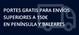 Portes gratis para envíos superiores a 150€ en península y baleares